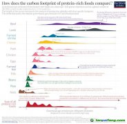 【數(shù)據(jù)】蛋白質(zhì)的碳足跡：什么食品的溫室氣體排放最少？