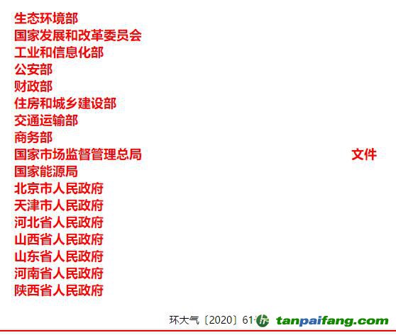 關(guān)于印發(fā)《京津冀及周邊地區(qū)、汾渭平原2020-2021年秋冬季大氣污染綜合治理攻堅行動方案》的通知【環(huán)大氣〔2020〕61號】